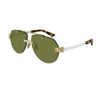 Bottega Veneta Bv1342s Occhiali Da Sole Unisex Argento Pilot Verde 59mm