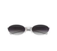 Bottega Veneta Bv1386s Occhiali Da Sole Unisex Argento Ovali Grigio 57mm