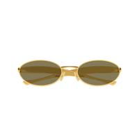 Bottega Veneta Bv1386s Occhiali Da Sole Unisex Oro Ovali Verde 57mm