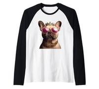 Occhiali da sole Bulldog francese con corona Maglia con Maniche Raglan
