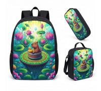 Occhiali da sole Capybara Pool Float 43 cm Set di 3 pezzi, Summer Vibes Tropical School Bag per bambini adolescenti, 05, L, Minimalista