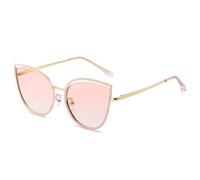 Occhiali da sole Cat Eye per le donne moda oversize metallo occhiali da vista di lusso per occhiali, rosa, Taglia unica
