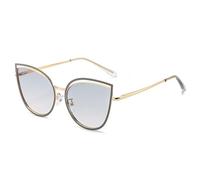 Occhiali da sole Cat Eye per le donne moda oversize metallo occhiali da vista di lusso per occhiali, grigio, Taglia unica