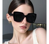 Occhiali da sole classici in plastica oversize quadrati, adatti sia per uomini che per donne. Occhiali fashion per uso all'aperto, per viaggi, vacanze al mare, guida, che bloccano la luce UV. Ombreggi