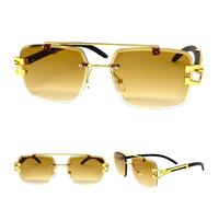 Occhiali Da Sole Classy Eleganti Sofisticati Retro Hip Hop Rapper In Oro C2