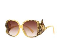 Occhiali da sole colorati alla moda per le donne retrò gambe uniche sfumature sfumate UV400 uomini di tendenza occhiali da sole, tè giallo ambra, O 2026