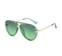 Occhiali da sole colorati alla moda per uomo e donna, occhiali da aviatore Uv400, verde