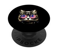 Occhiali da sole con bandiera malese per amanti dei gatti della Malesia PopSockets PopGrip Adesivo