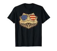 Occhiali da sole con bandiera USA drago barbuto patriottico Maglietta