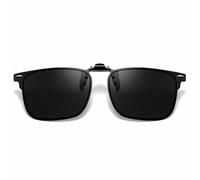 Occhiali da sole con clip con protezione UV: polarizzati, anti-luce blu, parasole ribaltabili, adatti per occhiali da vista, nero, 4.9 inches in width