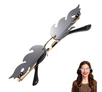Occhiali da sole con fiamma di fuoco - Occhiali da sole senza cornice,Articolo alla moda per pesca, sci, viaggi, escursionismo, canottaggio, fantastici occhiali da sole da festa per donna uomo Weiting