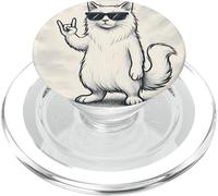 Occhiali da sole con gatto angora turco musica rock divertente retrò PopSockets PopGrip per MagSafe