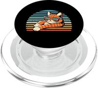Occhiali da sole con gatto arancione retrò tramonto divertente pigro uomo donna bambini PopSockets PopGrip per MagSafe