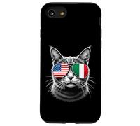 Occhiali da sole con gatto italiano USA bandiera Italia USA Custodia per iPhone SE (2020) / 7/8