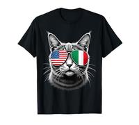 Occhiali da Sole con Gatto Italiano USA Bandiera Italia USA Maglietta