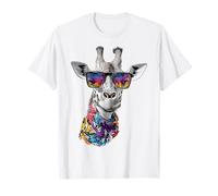 Occhiali da sole con giraffa, motivo colorato, stampa animalier, giraffa Maglietta