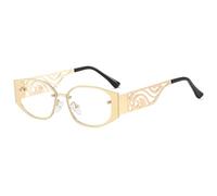 Occhiali da sole con lenti oceaniche e montatura piccola in metallo alla moda occhiali da sole cave intagliati a gamba larga per uomini e donne, C8, 145*144*41mm