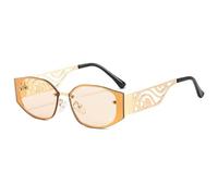 Occhiali da sole con lenti oceaniche e montatura piccola in metallo alla moda occhiali da sole cave intagliati a gamba larga per uomini e donne, C5, 145*144*41mm