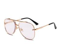 Occhiali da sole con lenti sfumate moda 2024 Uomini e donne Retro Street Shooting Metal Frame Occhiali da sole, Pellicola bianca, 139*148*56mm