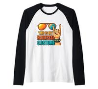 Occhiali da Sole con Scritta This Is My Rock Star Maglia con Maniche Raglan