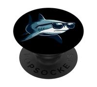 Occhiali da sole con squalo - divertenti animali dell'oceano bianco PopSockets PopGrip Adesivo