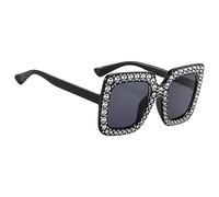 Occhiali da sole con strass, eleganti per le donne, occhiali da sole oversize da donna, occhiali da sole alla , grandi tonalità quadrate per ragazze, Nero , Refer to description