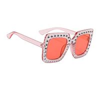 Occhiali Da Sole Con Strass - Eyewear Oversize Scintillante, Glam Fashion Frames Glases | Donne Square Bling Sun Sunes, Accessorio Estivo Elegante Per Le Giorni Di Spiaggia Viaggio Eventi E, Rosa, Se
