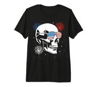 Occhiali da Sole con Teschio Patriottico Bandiera USA Maglietta Premium