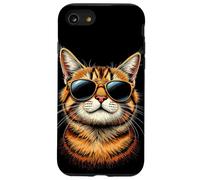 Occhiali da sole con viso di gatto, alla moda dei ribelli Boss, amanti dei gatti Custodia per iPhone SE (2020) / 7 / 8