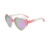Occhiali da Sole Cuore Occhiali da sole Dream Gradient Peach Heart con protezione personalizzata, design arcobaleno colorato per Carnevale(Pink green purple)