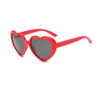 Occhiali da Sole Cuore Occhiali da sole Dream Gradient Peach Heart con protezione personalizzata, design arcobaleno colorato per Carnevale(Red black)