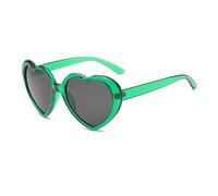 Occhiali da Sole Cuore Occhiali da sole Dream Gradient Peach Heart con protezione personalizzata, design arcobaleno colorato per Carnevale(Green black)