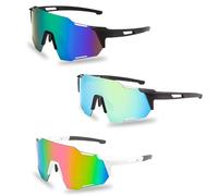 Occhiali da sole da bicicletta: 3 pezzi polarizzati occhiali da sole sportivi per uomo e donna protezione UV400 occhiali protettivi occhiali veloci sport occhiali da corsa per sport all'aria aperta,