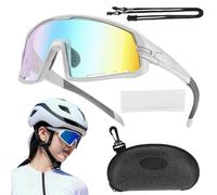 Occhiali da sole da ciclismo,Occhiali da ciclismo per uomo,Occhiali da ciclismo da montagna - Occhiali da sole sportivi con protezione UV, occhiali da ciclismo che cambiano colore per la corsa in
