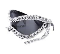 Occhiali da sole da donna alla moda con telaio a catena in metallo per un look elegante e protezioni UV400 per uso quotidiano e per feste, B