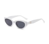 Occhiali da sole da donna Cat Eye Occhiali da sole donna uomo Sutra Vintage Small Frame Cateye occhiali da sole femminili alla moda UV400 Occhiali, bianco, Taglia unica