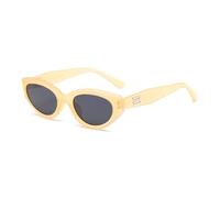Occhiali da sole da donna Cat Eye Occhiali da sole donna uomo Sutra Vintage Small Frame Cateye occhiali da sole femminili alla moda UV400 Occhiali, Giallo, Taglia unica