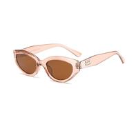 Occhiali da sole da donna Cat Eye Occhiali da sole donna uomo Sutra Vintage Small Frame Cateye occhiali da sole femminili alla moda UV400 Occhiali, Marrone chiaro, Taglia unica
