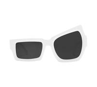 Occhiali da sole da donna, forma elegante e insolita, dotati di protezione UV per uomo e donna, adatti per attività all'aria aperta, tra cui guida, ciclismo, su e, Cornice grigia con cornice bianca