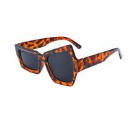Occhiali da sole da donna, forma elegante e insolita, dotati di protezione UV per uomo e donna, adatti per attività all'aria aperta, tra cui guida, ciclismo, su e, Cornice grigia con stampa leopardata