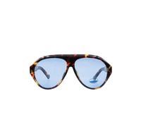Occhiali da Sole da Donna Grandi Tondi Large Aviatore Occhiali da Sole Uomo Vintage Ovali Cellulosa Protezione Raggi UV Stile Retrò Anni 70 Lenti Celesti Arancione Calibro 65mm (Azzurro)
