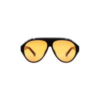 Occhiali da Sole da Donna Grandi Tondi Large Aviatore Occhiali da Sole Uomo Vintage Ovali Cellulosa Protezione Raggi UV Stile Retrò Anni 70 Lenti Celesti Arancione Calibro 65mm (Arancione)