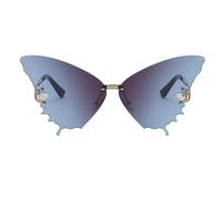 Occhiali da sole da donna, modello oversize, stile farfalla, senza montatura oversize, anti riflesso, alla , per le donne, per la guida e la spiaggia, le vacanze estive all'aperto, Blu scuro, Se