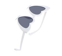 Occhiali da Sole da Donna, Occhiali da Sole Eleganti Portatili da Donna a Forma di Cuore per le Vacanze (lenti grigie)