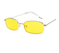 Occhiali da Sole da Donna Uomo Vintage Rettangolari RetroPiccolo Quadrati,Occhiali Matrimonio,Occhiali Sposa,Occhiali Trasparenti Uomo,Occhiali Addio AlNubilato,Sunglasses Uomo (giallo, One Size)