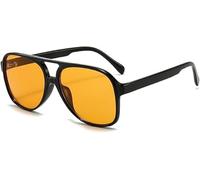 Occhiali da sole da pilota retrò anni '70, unisex, per adulti, protezione 400, montatura in plastica antiriflesso, accessorio alla moda senza tempo per uomini e donne