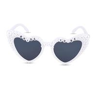 Occhiali da sole da sposa, occhiali da sposa con perle a forma di cuore, occhiali da sole con perle da donna, occhiali vintage a forma di cuore promessi di fidanzato, accessori per addio al nubilato