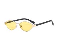 Occhiali Da Sole Da Uomo Con Montatura Piccola In Metallo, For Vacanze, Spiaggia, Shopping, Donna(Yellow)