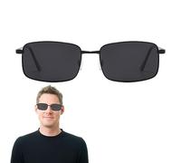 Occhiali da sole da uomo | Occhiali da sole polarizzati da donna antiriflesso - montatura in metallo alla moda protezione UV diurna occhiali da notte per guida e viaggi, Cornice nera, grigio nero, 1