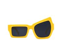 Occhiali da sole da uomo - Occhiali irregolari alla moda, protezione UV, occhiali da sole per uomo e donna, durante la guida, escursioni, attività all'aria aperta, Cornice gialla, pellicola grigia